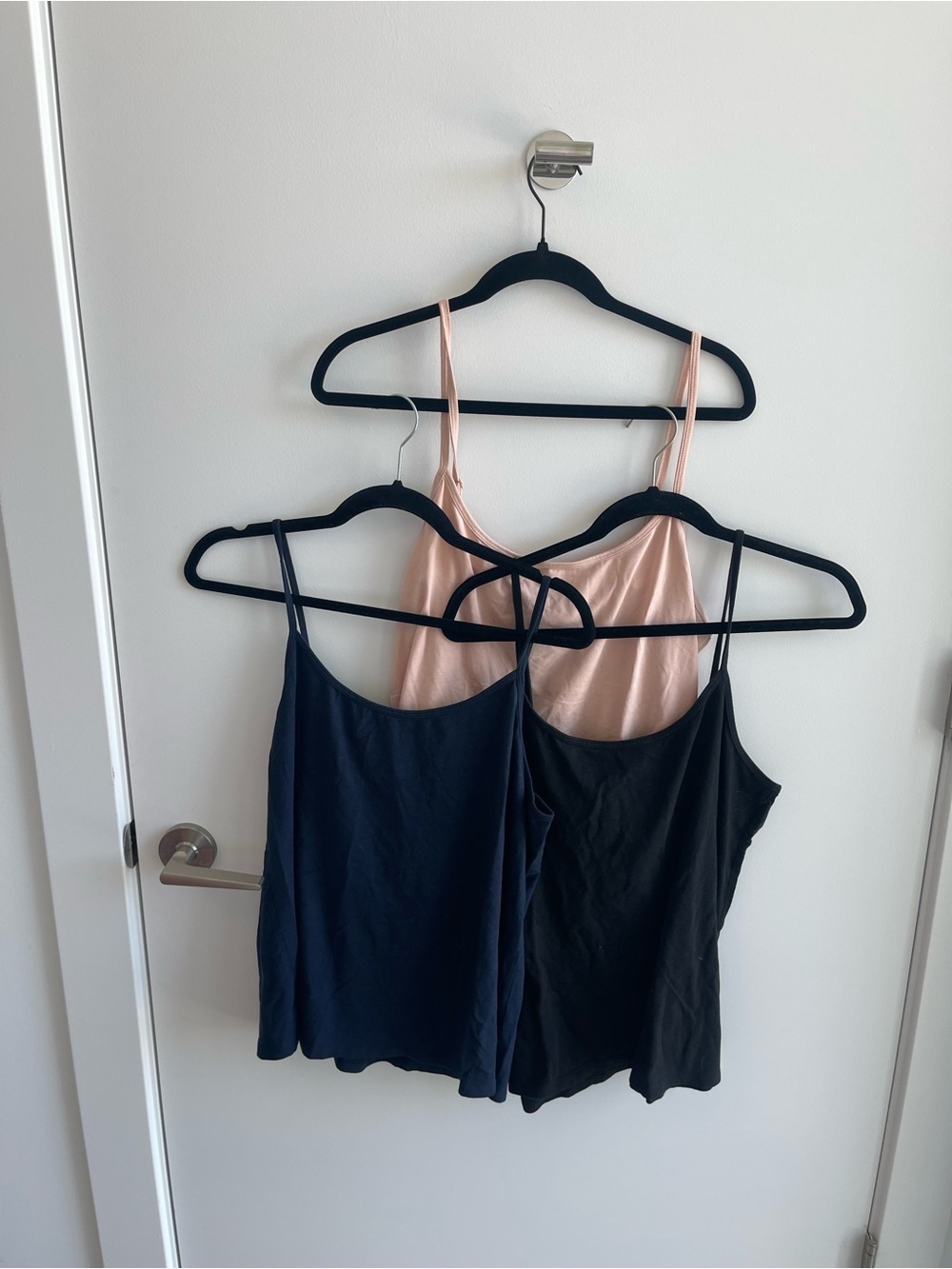 BODEN 3 Pack Spaghetti Strap Tank Tops - Blush, Navy, Black